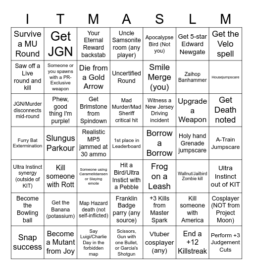 IA Bingo Card