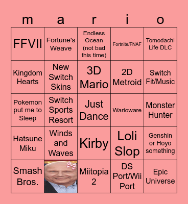direct 9/26 Bingo Card