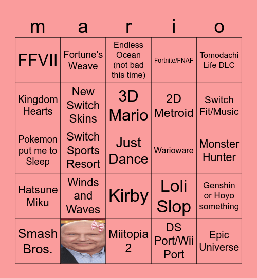 direct 9/26 Bingo Card