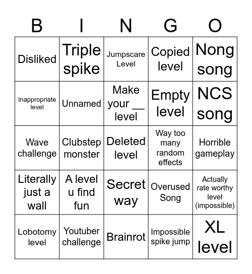 Recent tab bingo! Bingo Card