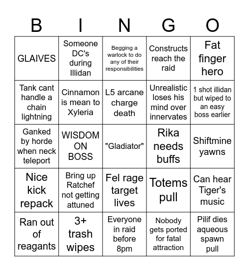 <grats me> black temple bingo Card