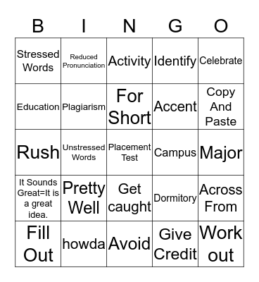 Bingo! Bingo Card