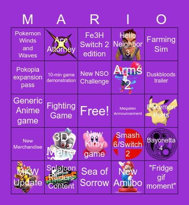 Nintendo Direct Bingo! Bingo Card