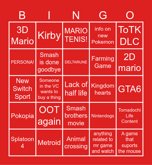 Direct Bingo Card