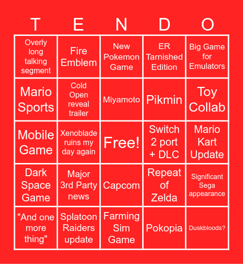 Direct 9/9/26 Bingo Card