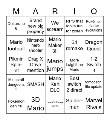 Smash Direct 9/9/26 Bingo Card