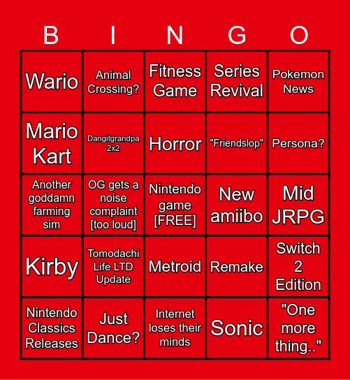 9/9/26 Direct Bingo Card