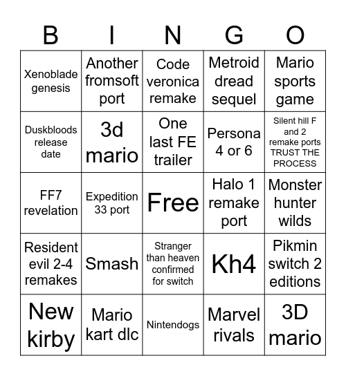 09/09 Direct Bingo Card