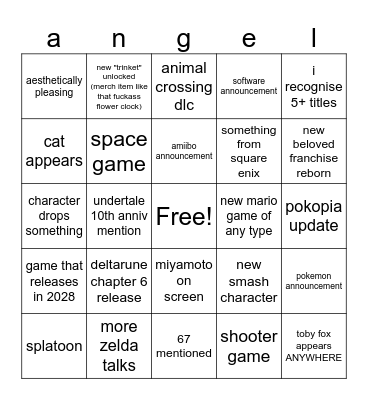 please toby it would be so funny Bingo Card