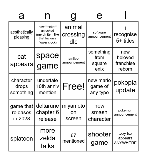 please toby it would be so funny Bingo Card