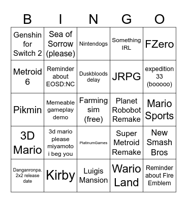 apollo's seasonal purgatory Bingo Card