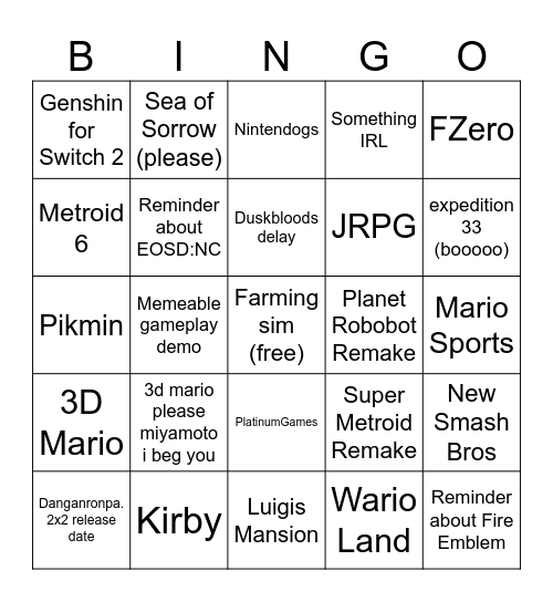 apollo's seasonal purgatory Bingo Card
