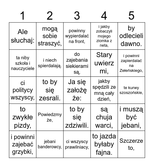 Bingo Matiego Bingo Card