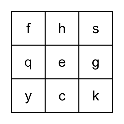 The Alphabet Bingo Card