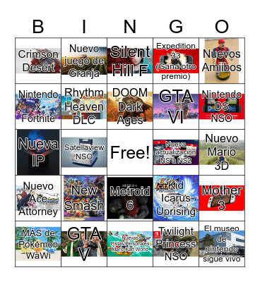 Ninty Direct Bingo Card