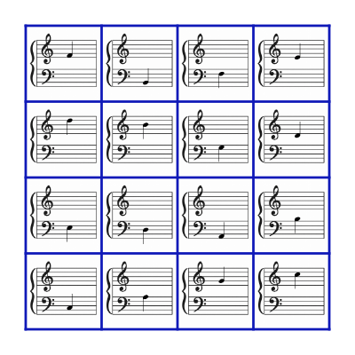 Note Name Bingo Card