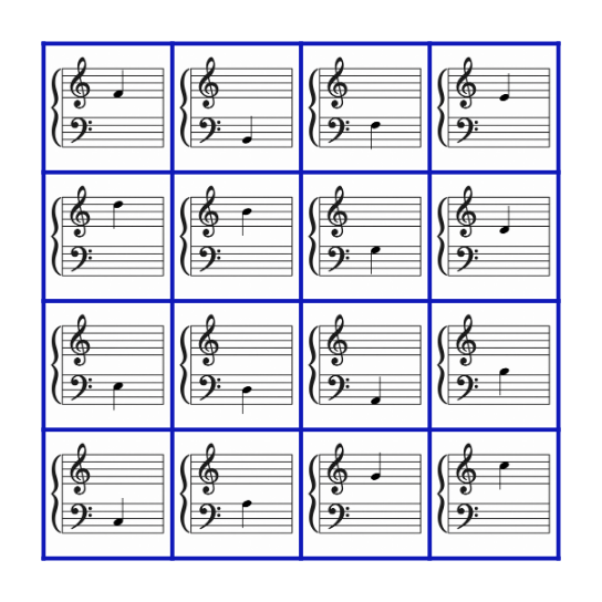 Note Name Bingo Card