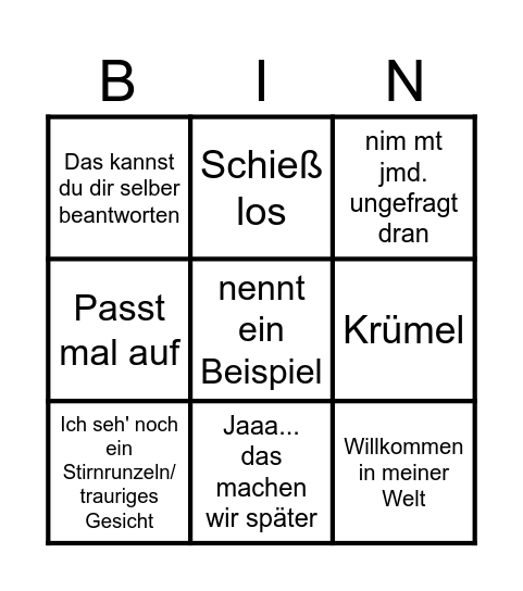 SR Take 2 Bingo Card