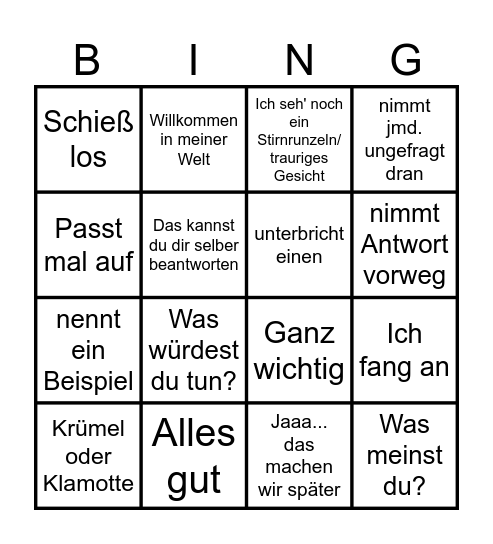 SR Take 2 Bingo Card