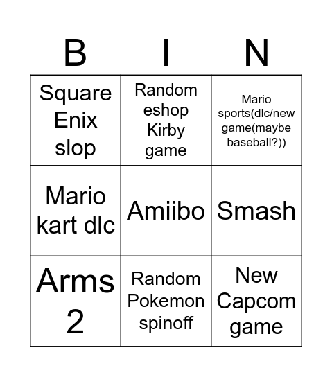 Direct bingo Card