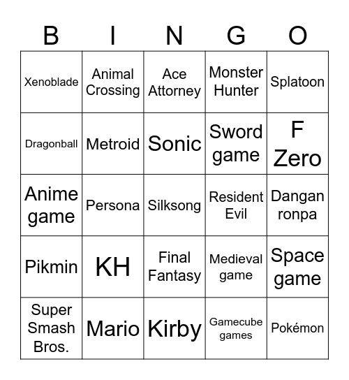 Nintendo Direct 9/9/2026 Bingo Card
