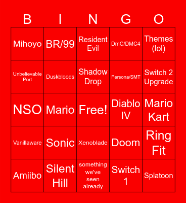 Direct 9/9/26 Bingo Card