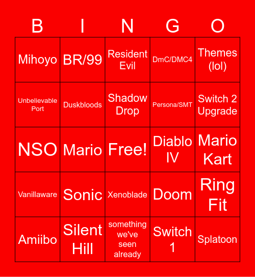 Direct 9/9/26 Bingo Card