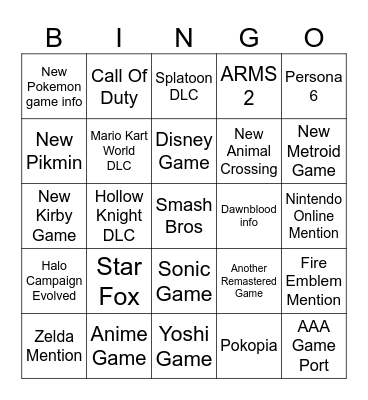Direct Prediction Bingo Card