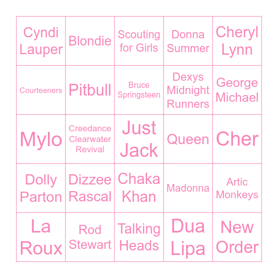 Love Fest Bingo Card