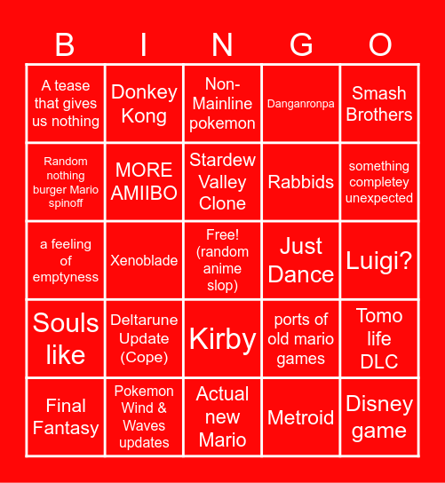 Direct Bingo Card