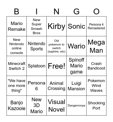 Switch Direct Bingo Card