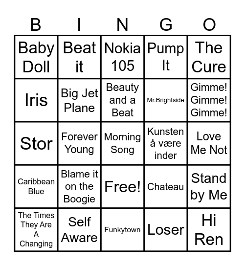 MUSIKK BINGO Card