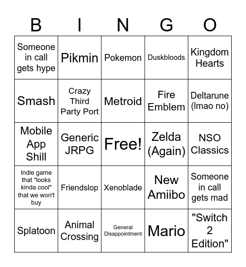 Direct Bingo Card