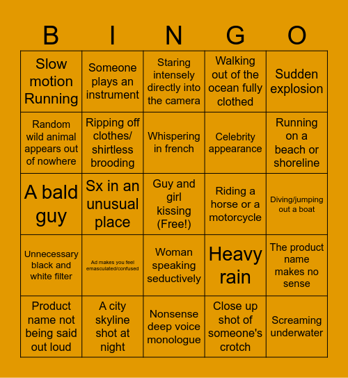 Dougdoug cologne ad Bingo Card