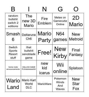 Direct Bingo Card