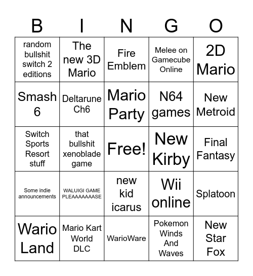 Direct Bingo Card