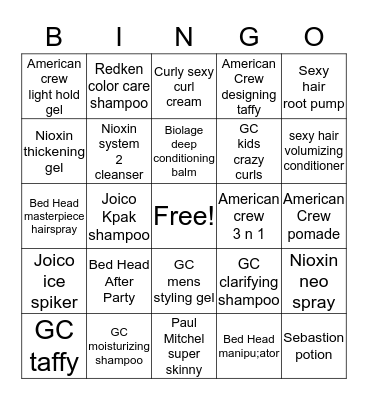 Product Bingo Card