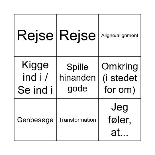 TS DJØF BINGO Card