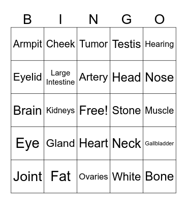 Root Form Bingo Card