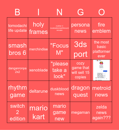 nintendo games theyre so fun to play while in the hay Bingo Card