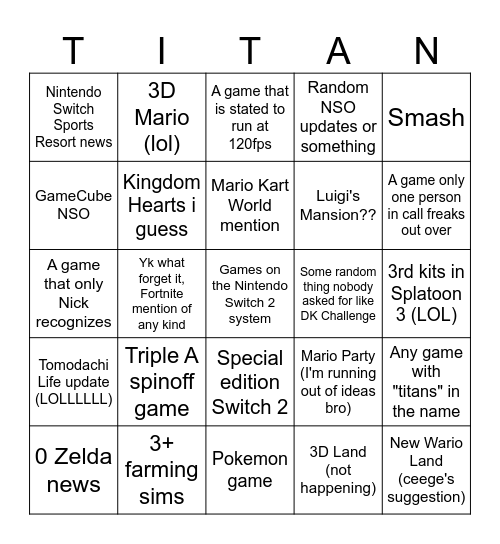 stupid direct Bingo Card