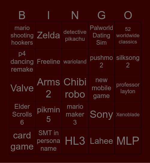 not happening Bingo Card