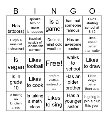 ILC First Day Bingo Card