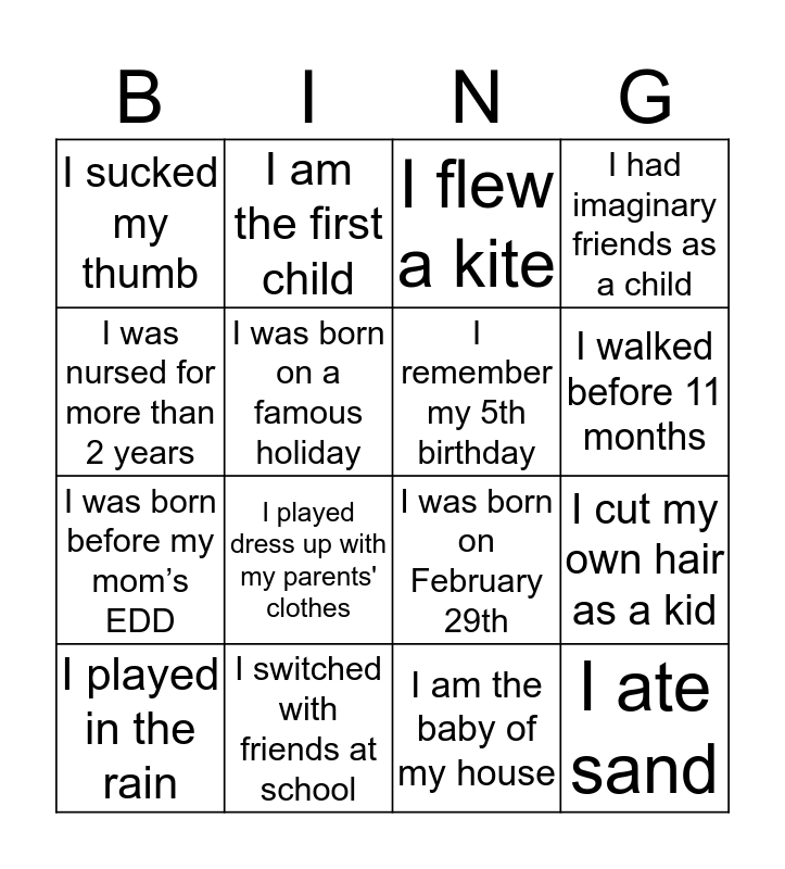 FUN FACTS ICE BREAKER Bingo Card