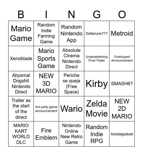 9/9/26 Direct Bingo Card