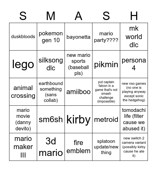 ninten direct kirkiversary Bingo Card
