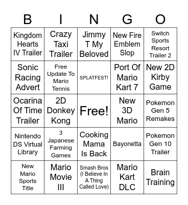 Direct Bingo (Prepare For Disappointment) Bingo Card