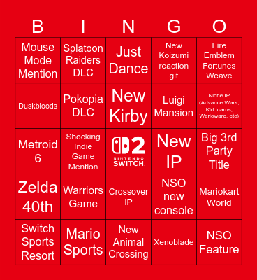 Direct Night Bingo Card
