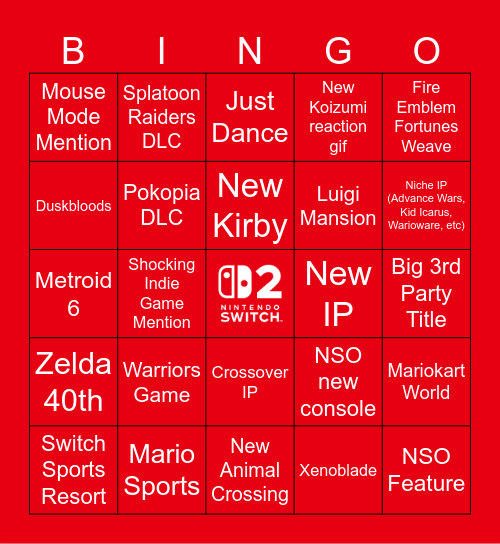 Direct Night Bingo Card