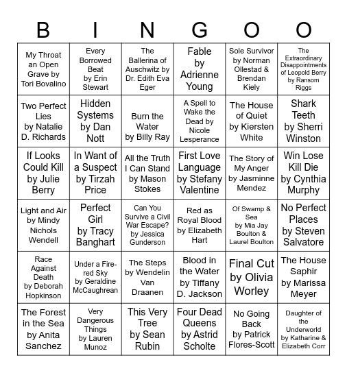 Book Bingo Card